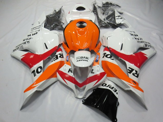 Blanco Rojo & Naranja Repsol 09-12 Honda CBR600RR Carenado Blanco Rojo & Naranja Repsol 09-12 Honda CBR600RR Carenado