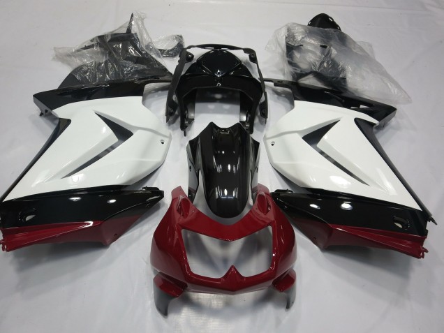 Blanco Rojo & Negro 08-12 Kawasaki Ninja 250 Carenado