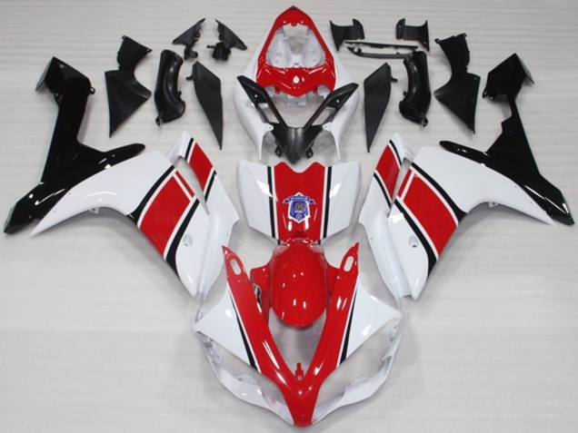Blanco & Rojo OEM Estilo Brillante 07-08 Yamaha R1 Carenado