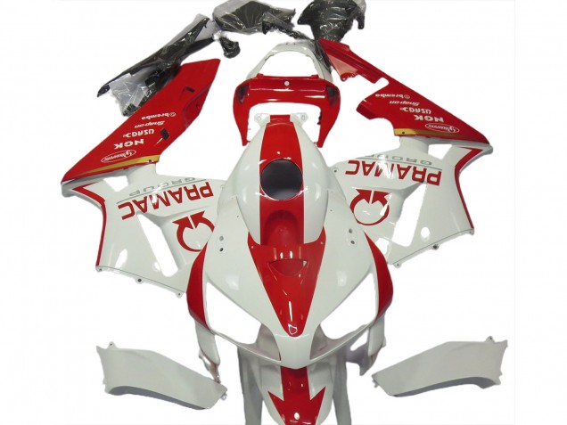 Blanco & Rojo Personalizado 05-06 Honda CBR600RR Carenado Blanco & Rojo Personalizado 05-06 Honda CBR600RR Carenado