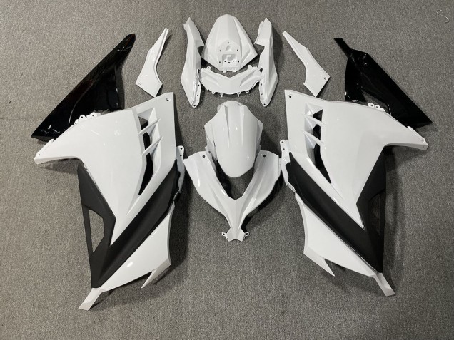 Brillo Nítido Blanco & Negro 13-18 Kawasaki Ninja 300 Carenado