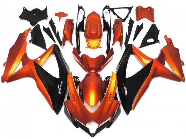 Bronce Naranja & Negro 08-10 Suzuki GSXR 600-750 Carenado