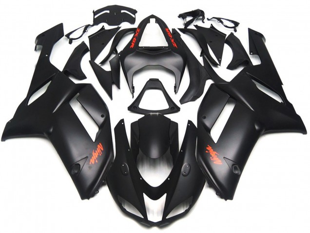 Calcomanías Rojas Negras Mate 07-08 Kawasaki ZX6R Carenado Calcomanías Rojas Negras Mate 07-08 Kawasaki ZX6R Carenado