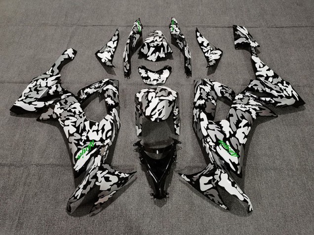 Camuflaje & Logotipo Verde 08-10 Kawasaki ZX10R Carenado Camuflaje & Logotipo Verde 08-10 Kawasaki ZX10R Carenado