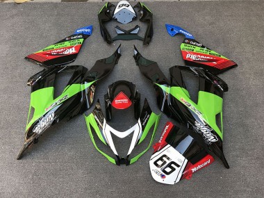 Carreras Estilo Verde 13-18 Kawasaki ZX6R Carenado