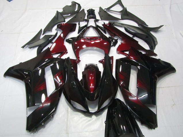 Color Rojo Oscuro 07-08 Kawasaki ZX6R Carenado Color Rojo Oscuro 07-08 Kawasaki ZX6R Carenado
