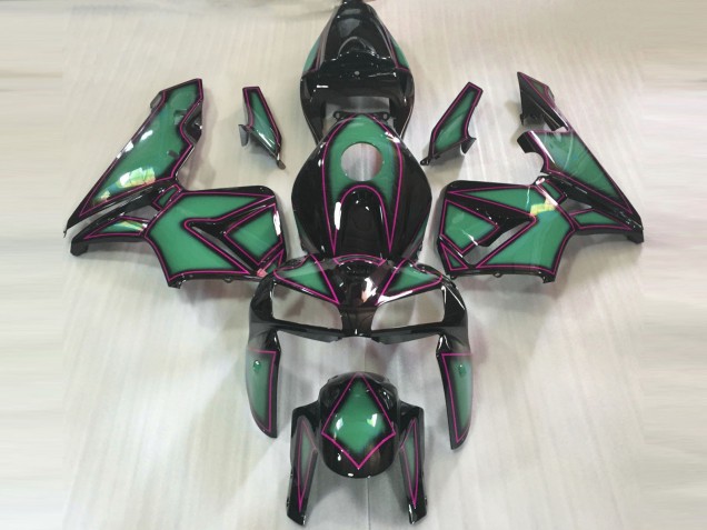 Contorno Verde Esmeralda & Rosa 05-06 Honda CBR600RR Carenado Contorno Verde Esmeralda & Rosa 05-06 Honda CBR600RR Carenado