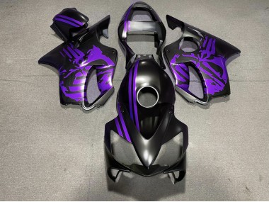 Cráneo Negro Mate & Morado 01-03 Honda CBR600 F4i Carenado