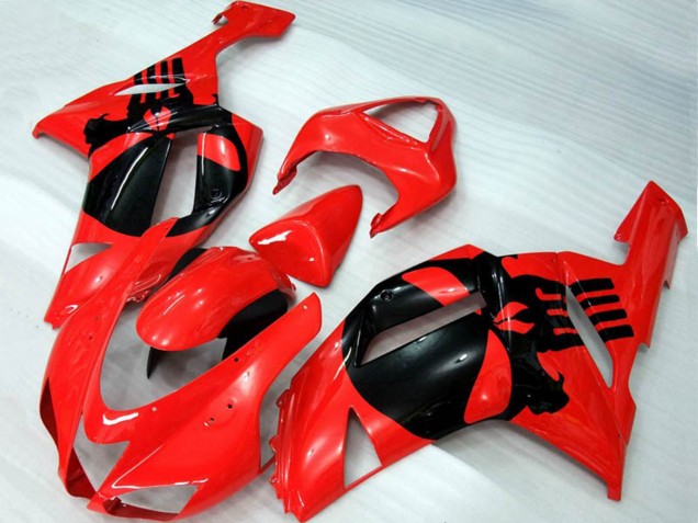 Craneo Rojo 07-08 Kawasaki ZX6R Carenado Craneo Rojo 07-08 Kawasaki ZX6R Carenado