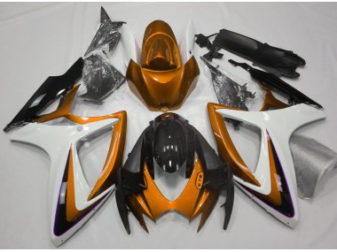 Degradado Naranja & Blanco 06-07 Suzuki GSXR 600-750 Carenado