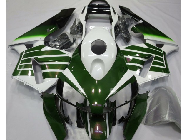 Desvanecimiento Blanco Brillante & Verde 03-04 Honda CBR600RR Carenado Desvanecimiento Blanco Brillante & Verde 03-04 Honda CBR600RR Carenado
