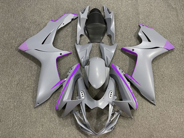 Detalles En Gris Nardo Mate & Morado 11-24 Suzuki GSXR 600-750 Carenado Detalles En Gris Nardo Mate & Morado 11-24 Suzuki GSXR 600-750 Carenado
