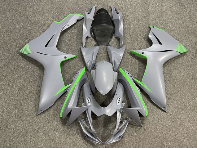 Detalles En Gris Nardo Mate & Verde 11-24 Suzuki GSXR 600-750 Carenado Detalles En Gris Nardo Mate & Verde 11-24 Suzuki GSXR 600-750 Carenado