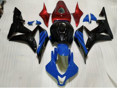 Detalles En Negro Brillante Azul & Rojo 07-08 Honda CBR600RR Carenado