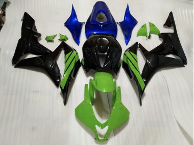 Detalles En Negro Brillante & Verde & Azul 07-08 Honda CBR600RR Carenado