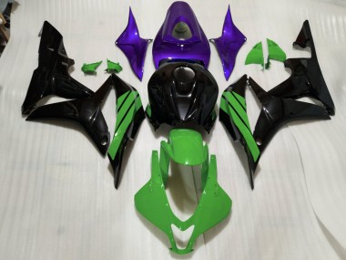 Detalles En Negro Brillante Verde & Morado 07-08 Honda CBR600RR Carenado