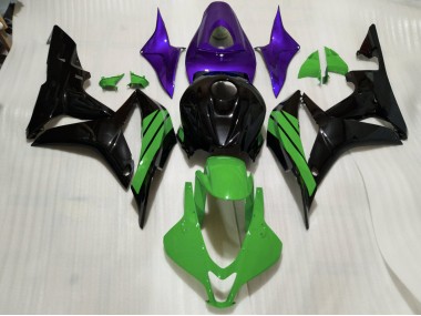 Detalles En Negro Brillante Verde & Morado 07-08 Honda CBR600RR Carenado