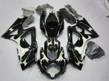Diseño En Blanco & Negro 08-10 Suzuki GSXR 600-750 Carenado