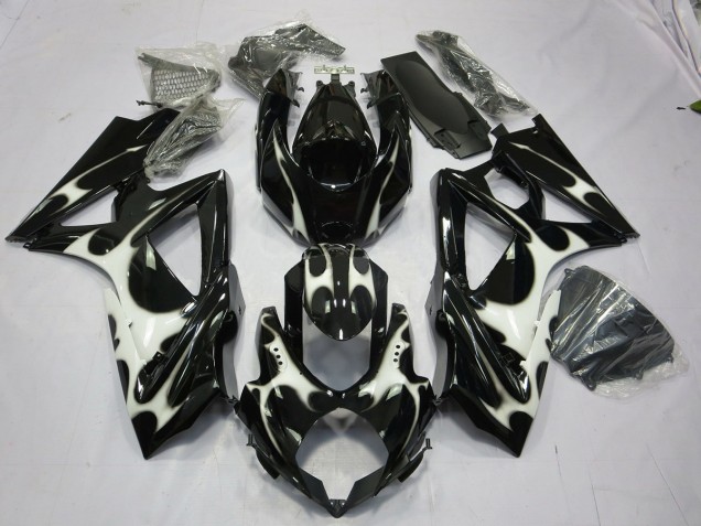 Diseño En Blanco & Negro 08-10 Suzuki GSXR 600-750 Carenado Diseño En Blanco & Negro 08-10 Suzuki GSXR 600-750 Carenado