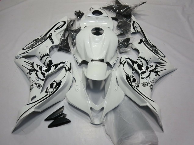 Diseño Especial Blanco Brillante 07-08 Honda CBR600RR Carenado Diseño Especial Blanco Brillante 07-08 Honda CBR600RR Carenado