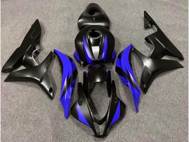 Diseño Negro Mate & Azul 07-08 Honda CBR600RR Carenado