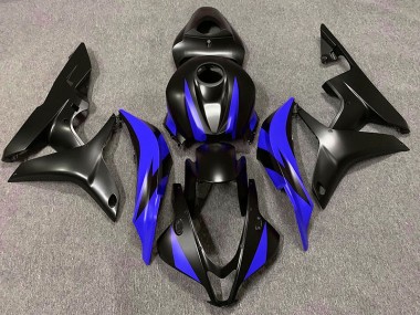 Diseño Negro Mate & Azul 07-08 Honda CBR600RR Carenado