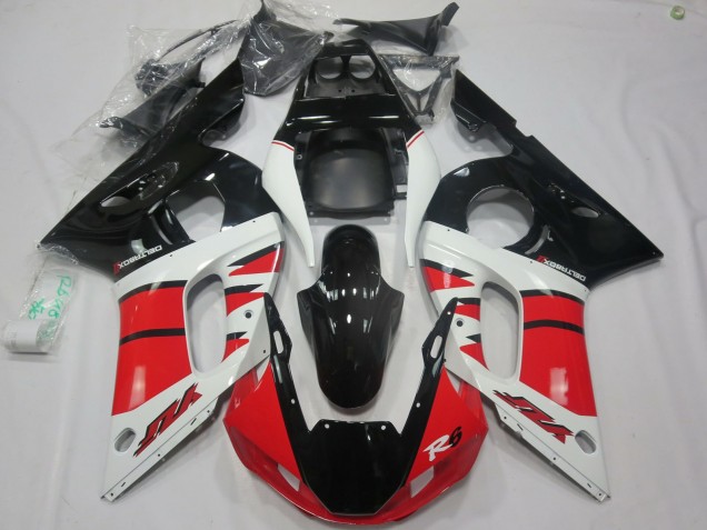 Diseño Rojo Blanco 98-02 Yamaha R6 Carenado Diseño Rojo Blanco 98-02 Yamaha R6 Carenado