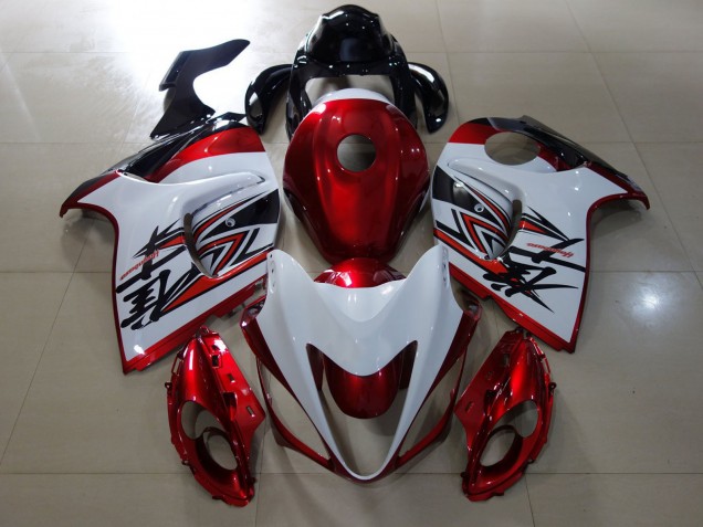 Diseño Rojo Brillante & Blanco 08-20 Suzuki GSXR 1300 Carenado Diseño Rojo Brillante & Blanco 08-20 Suzuki GSXR 1300 Carenado