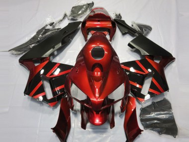 Diseño Rojo & Negro Brillante 05-06 Honda CBR600RR Carenado