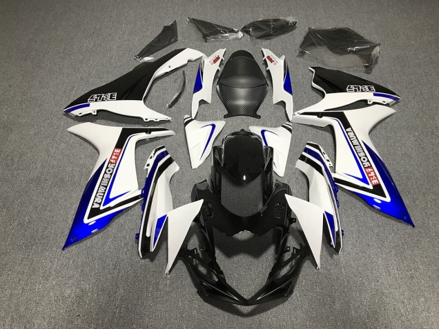 Escritura Azul En Blanco & Negro 11-24 Suzuki GSXR 600-750 Carenado Escritura Azul En Blanco & Negro 11-24 Suzuki GSXR 600-750 Carenado