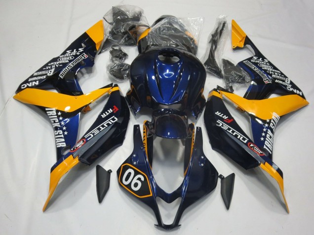 Especial Azul Profundo & Amarillo 07-08 Honda CBR600RR Carenado Especial Azul Profundo & Amarillo 07-08 Honda CBR600RR Carenado