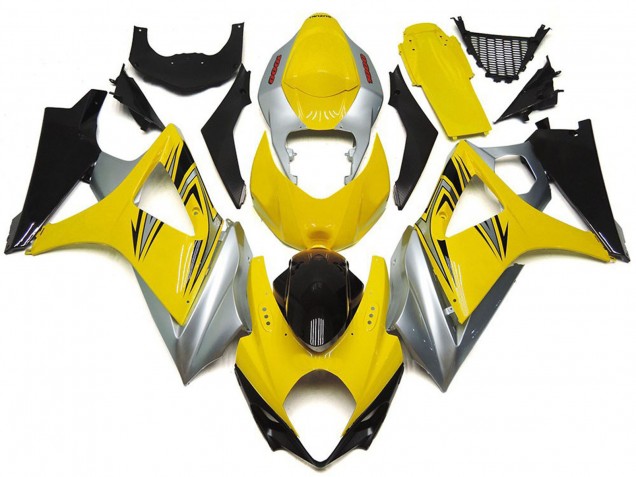 Estilo Amarillo & Plateado OEM 07-08 Suzuki GSXR 1000 Carenado Estilo Amarillo & Plateado OEM 07-08 Suzuki GSXR 1000 Carenado