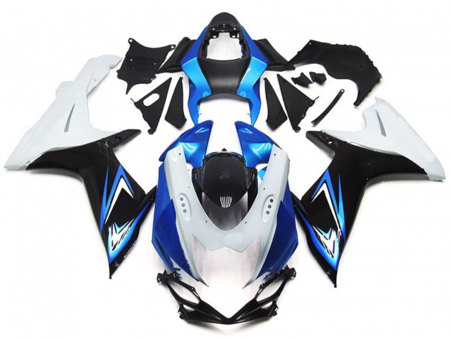 Estilo Azul Claro & Blanco Brillante Con Negro 11-24 Suzuki GSXR 600-750 Carenado Estilo Azul Claro & Blanco Brillante Con Negro 11-24 Suzuki GSXR 600-750 Carenado