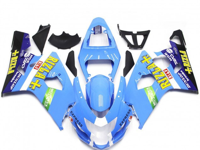 Estilo Azul Claro Rizla 04-05 Suzuki GSXR 600-750 Carenado Estilo Azul Claro Rizla 04-05 Suzuki GSXR 600-750 Carenado