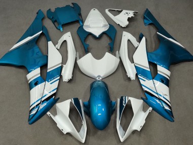Estilo Blanco Brillante & Azul Claro OEM 08-16 Yamaha R6 Carenado