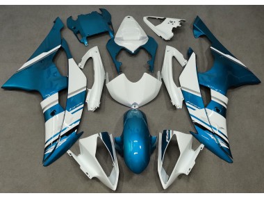 Estilo Blanco Brillante & Azul Claro OEM 08-16 Yamaha R6 Carenado