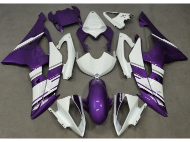 Estilo Blanco Brillante & Morado OEM 08-16 Yamaha R6 Carenado