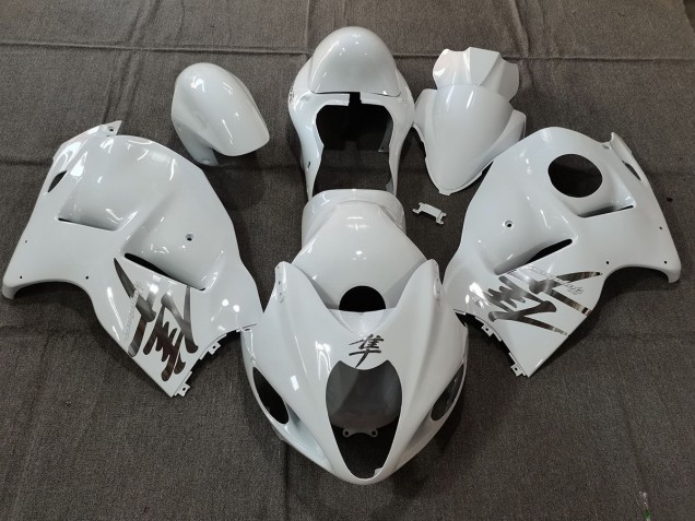 Estilo Blanco Brillante OEM Con Calcomanías Plateadas 97-07 Suzuki GSXR 1300 Carenado