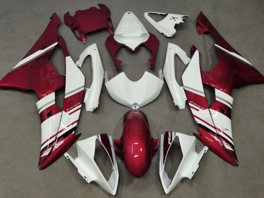 Estilo Blanco Brillante & Rojo OEM 08-16 Yamaha R6 Carenado