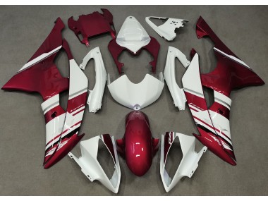 Estilo Blanco Brillante & Rojo OEM 08-16 Yamaha R6 Carenado