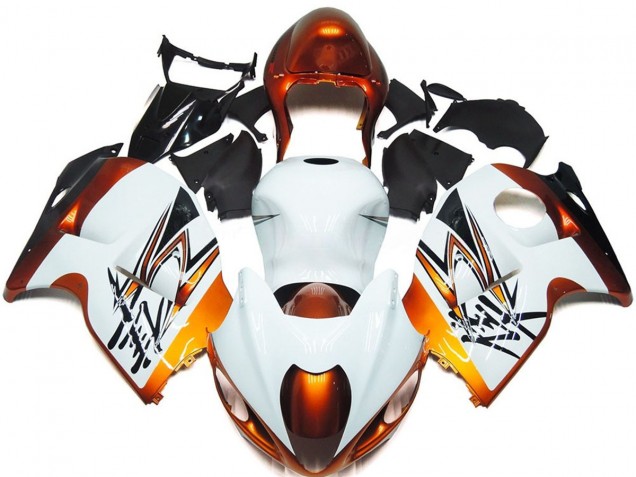 Estilo Bronce & Blanco 97-07 Suzuki GSXR 1300 Carenado Estilo Bronce & Blanco 97-07 Suzuki GSXR 1300 Carenado