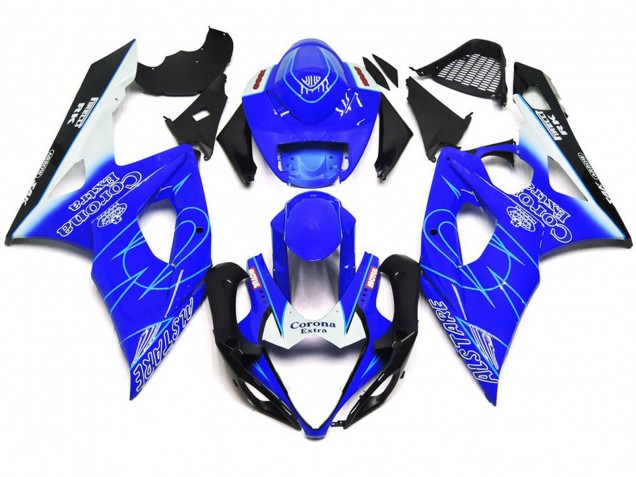 Estilo Corona Azul & Blanco 05-06 Suzuki GSXR 1000 Carenado Estilo Corona Azul & Blanco 05-06 Suzuki GSXR 1000 Carenado