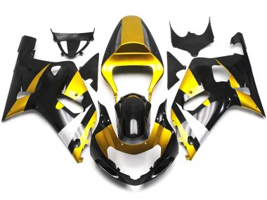 Estilo Dorado & Negro Brillante 01-03 Suzuki GSXR 600-750 Carenado