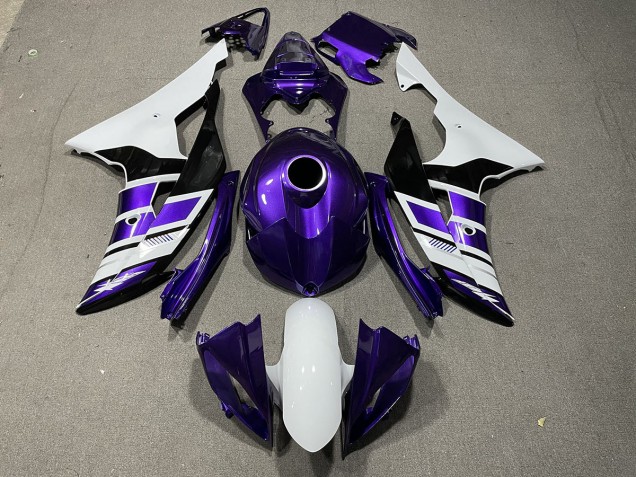 Estilo Morado Blanco & Negro OEM 08-16 Yamaha R6 Carenado Estilo Morado Blanco & Negro OEM 08-16 Yamaha R6 Carenado