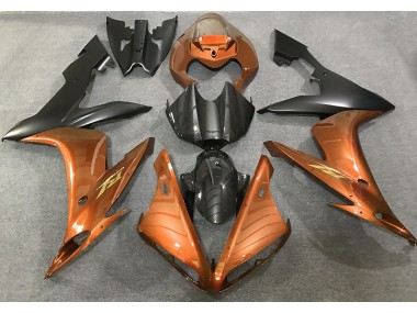 Estilo Naranja Brillante & Fibra De Carbono 04-06 Yamaha R1 Carenado