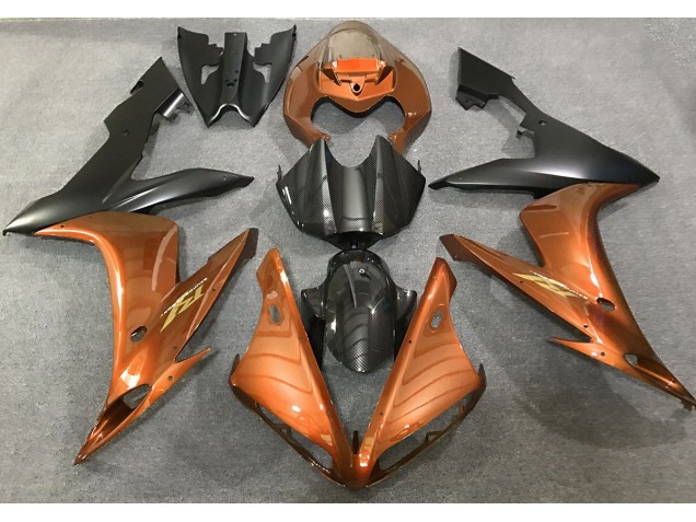 Estilo Naranja Brillante & Fibra De Carbono 04-06 Yamaha R1 Carenado Estilo Naranja Brillante & Fibra De Carbono 04-06 Yamaha R1 Carenado