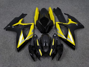 Estilo Negro & Amarillo OEM 06-07 Suzuki GSXR 600-750 Carenado