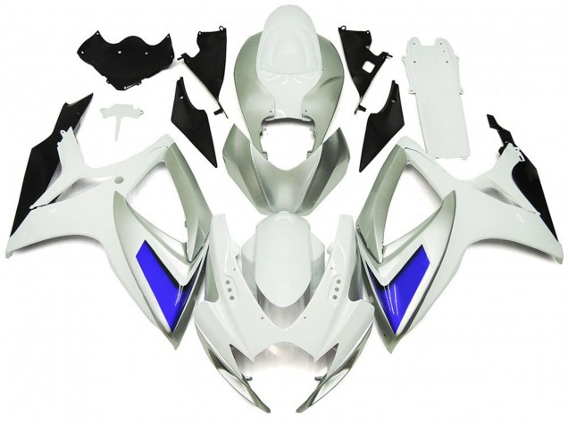 Estilo Plateado Blanco & Azul Brillante 06-07 Suzuki GSXR 600-750 Carenado Estilo Plateado Blanco & Azul Brillante 06-07 Suzuki GSXR 600-750 Carenado