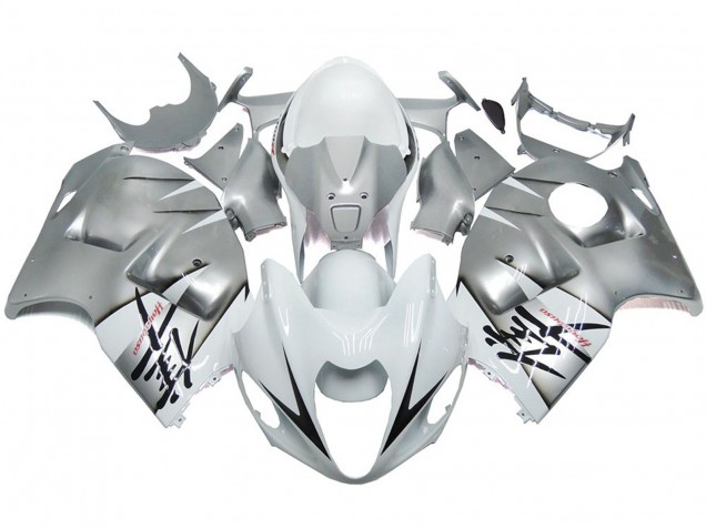 Estilo Plateado & Blanco Brillante OEM 97-07 Suzuki GSXR 1300 Carenado