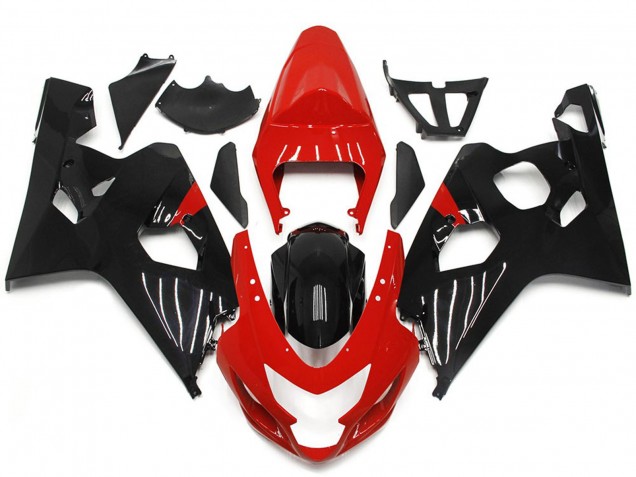 Estilo Rojo & Negro Brillante 04-05 Suzuki GSXR 600-750 Carenado Estilo Rojo & Negro Brillante 04-05 Suzuki GSXR 600-750 Carenado